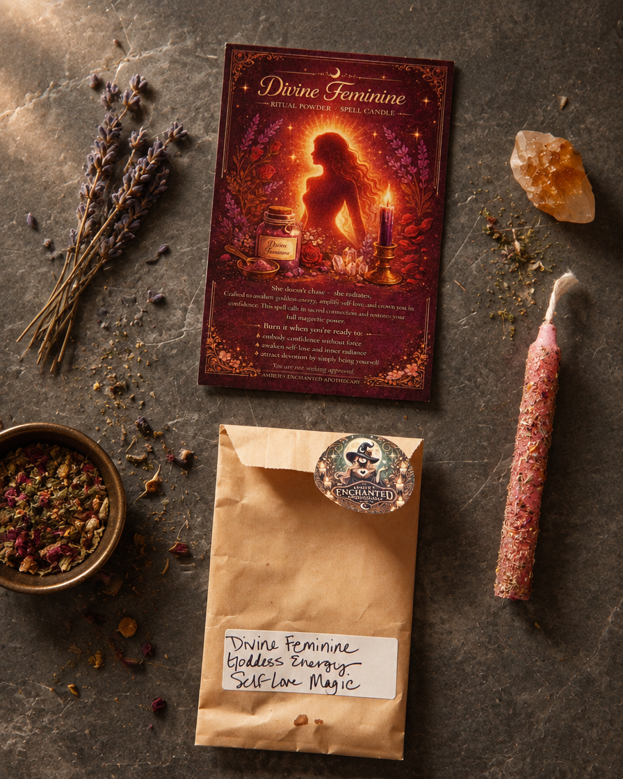 Divine Feminine Spell Candle | Self-Love, Confidence & Goddess Energy Ritual Candle