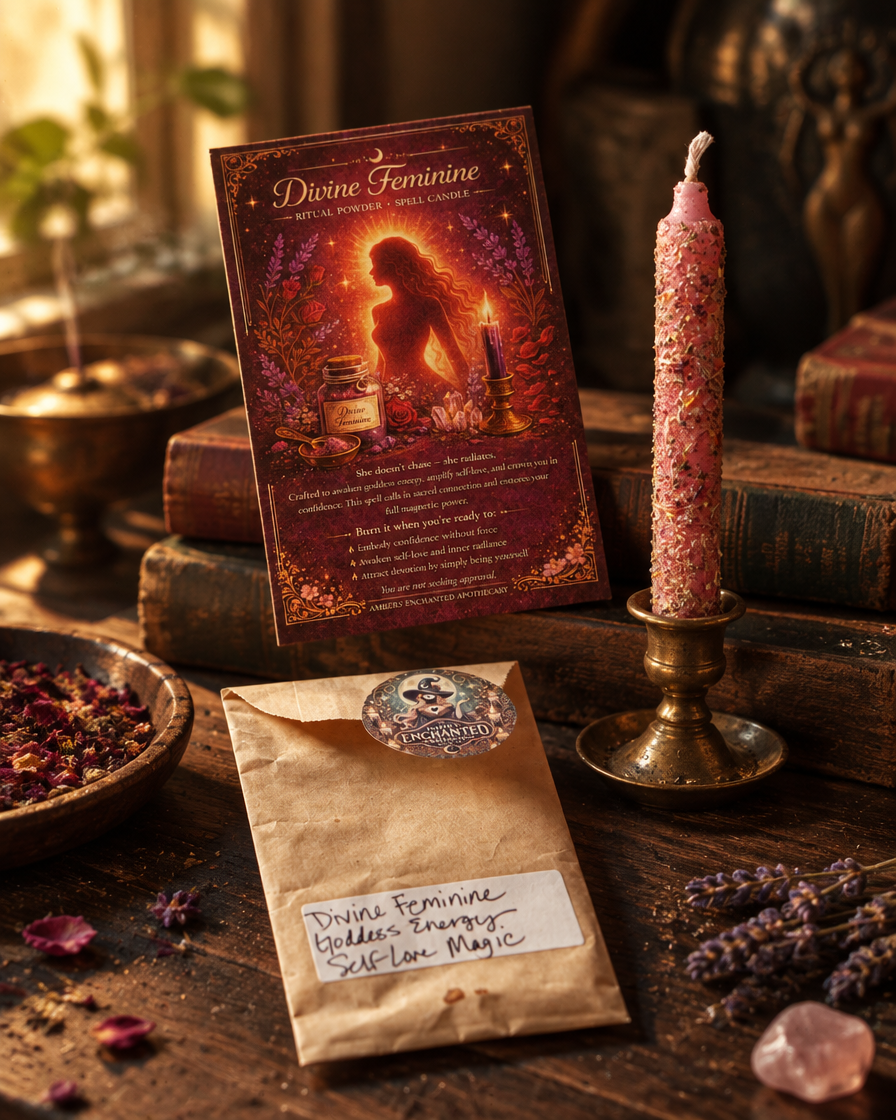 Divine Feminine Spell Candle | Self-Love, Confidence & Goddess Energy Ritual Candle