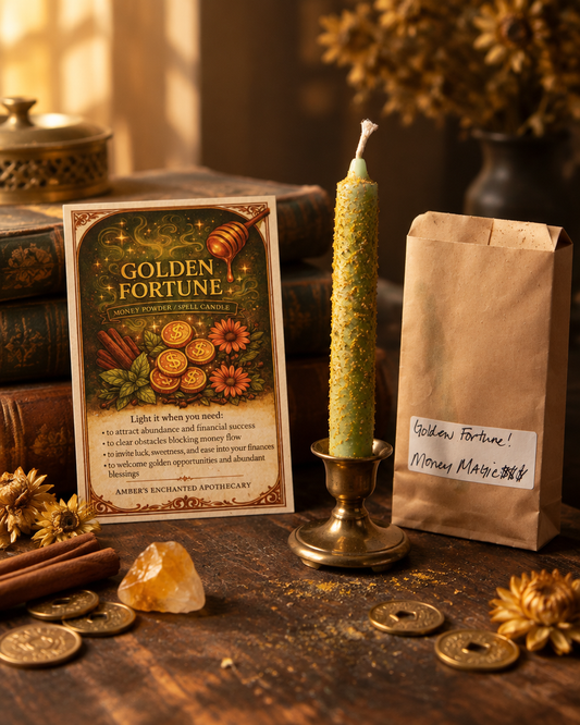 Golden Fortune Spell Candle | Money, Prosperity & Abundance Ritual