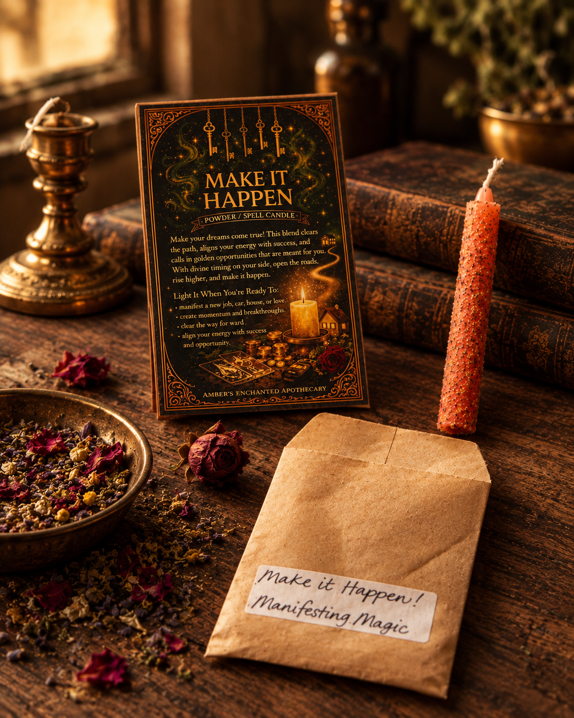 Make It Happen Spell Candle | Manifestation, Motivation & Intention Setting