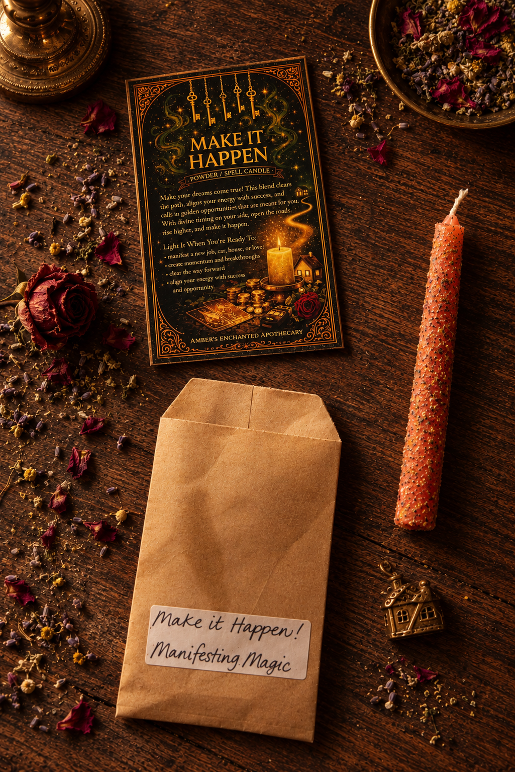 Make It Happen Spell Candle | Manifestation, Motivation & Intention Setting